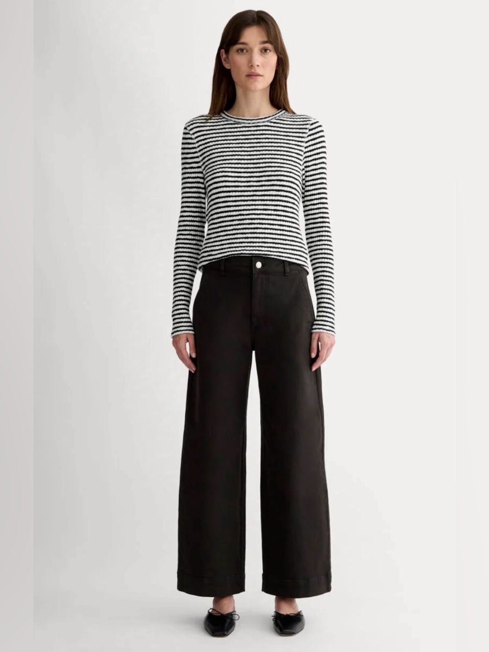 New Everlane Organic Cotton The Utility Wide-Leg Pant Size 2